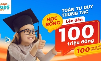 100 suất học bổng toàn phần môn Toán tư duy cho bé lớp 2 đến lớp 5 do POPS Kids Learn trao tặng
