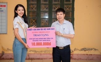 Á hậu 1 Lương Thị Hoa Đan khởi đầu hành trình khuyến học tại Hải Dương