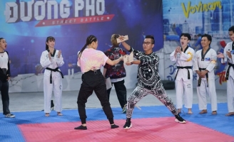 “Đả nữ” Lê Lộc khiến Hoàng Rapper “gục ngã” khi thị phạm võ thuật