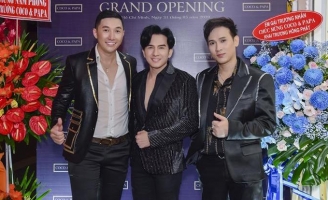 Đan Trường, Nguyên Vũ chúc mừng Nam Phong khai trương cửa hàng thời trang Coco & Papa