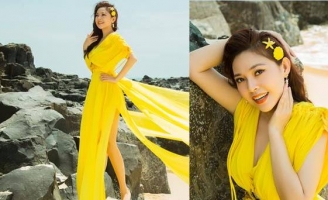 Diễn viên Kim Thanh Thảo khoe nhan sắc rạng ngời tại biển Phú Yên