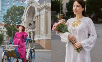 Diễn viên Lý Hương “gây thương nhớ” trong bộ sưu tập áo dài “Xưa và nay” của Áo Dài À Toi