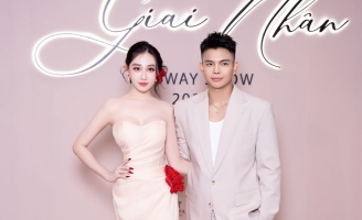 Hoa hậu Huỳnh Thúy Anh đến chúc mừng fashionshow của NTK Đỗ Long