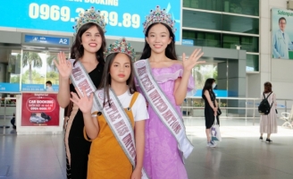 Hoa hậu Như Quỳnh, Phương Nga và Phùng Hiểu Anh rạng rỡ tại sân bay ngày trở về