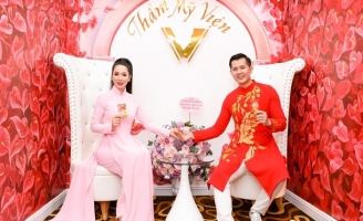 Hoa hậu Vivian Trần - Nam vương Hải Quân sánh bước bên nhau với cương vị CEO mới