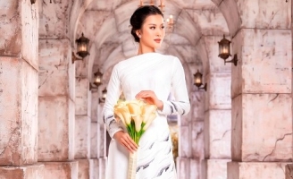Hương Ly - Hoàng Phương hóa cô dâu trẻ trung trong áo dài Minh Châu