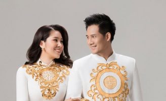 Lê Phương - Thanh Thức hóa đôi uyên ương trong trang phục áo dài của Minh Châu