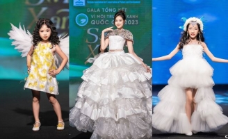 Mẫu nhí Hoài Anh “đọ” catwalk cùng hoa hậu Đỗ Hà trên sàn diễn Gala Sống Xanh 