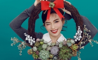 Sau làm áo, Sĩ Thanh tiếp tục tạo trend dùng sen đá làm “cây thông” Noel độc đáo